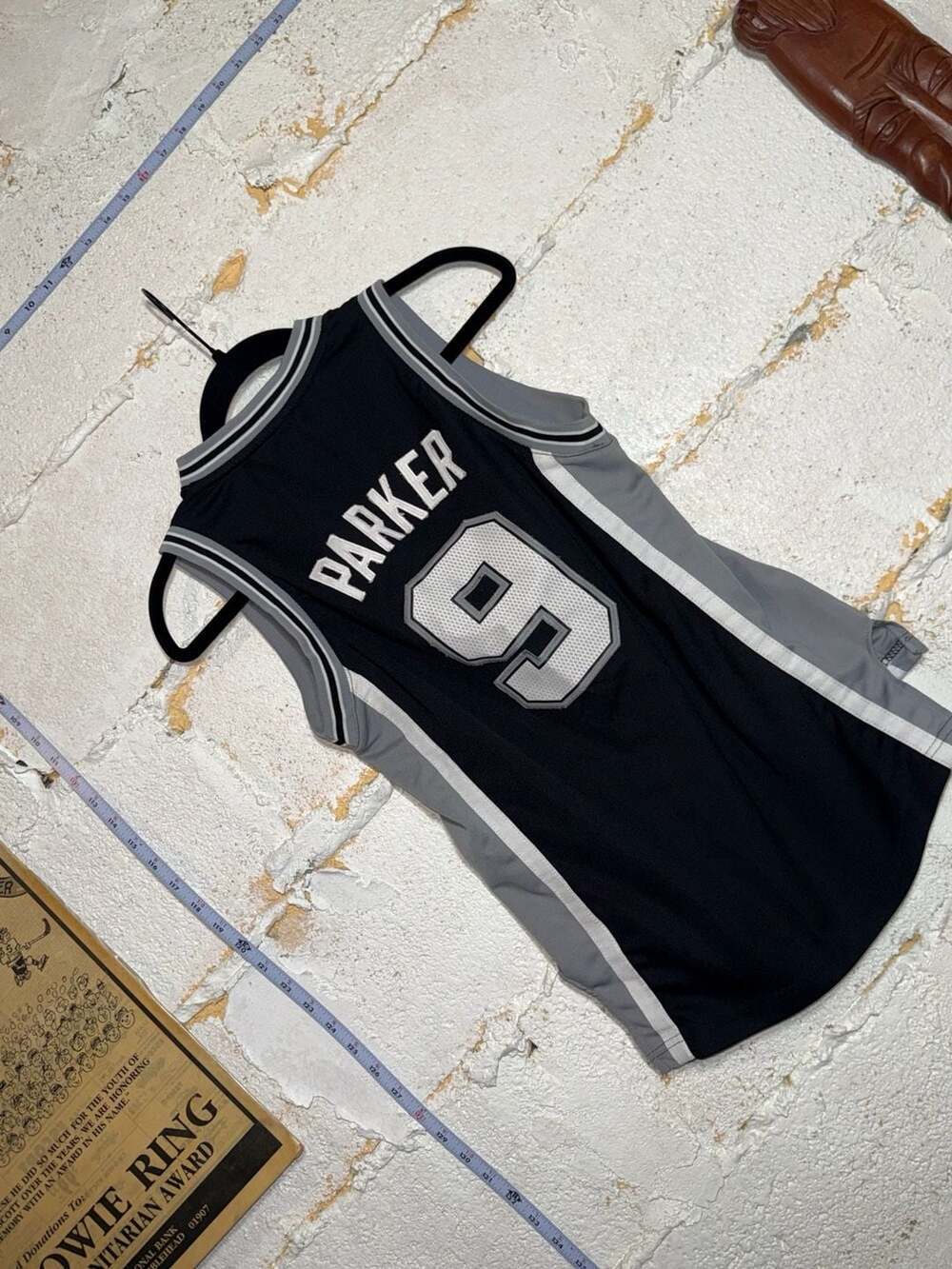 Adidas NBA San Antonio Spurs Tony Parker #9 Youth Medium Jersey Black - Picture 13 of 15